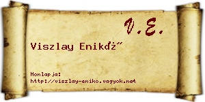 Viszlay Enikő névjegykártya